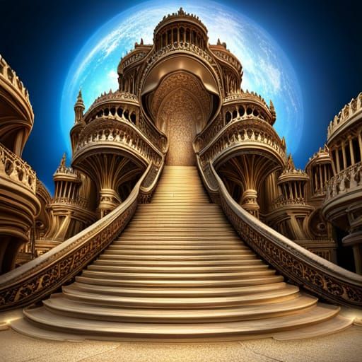 Spidery Marble Tower in Glittering Sands: Rococo Fantasy