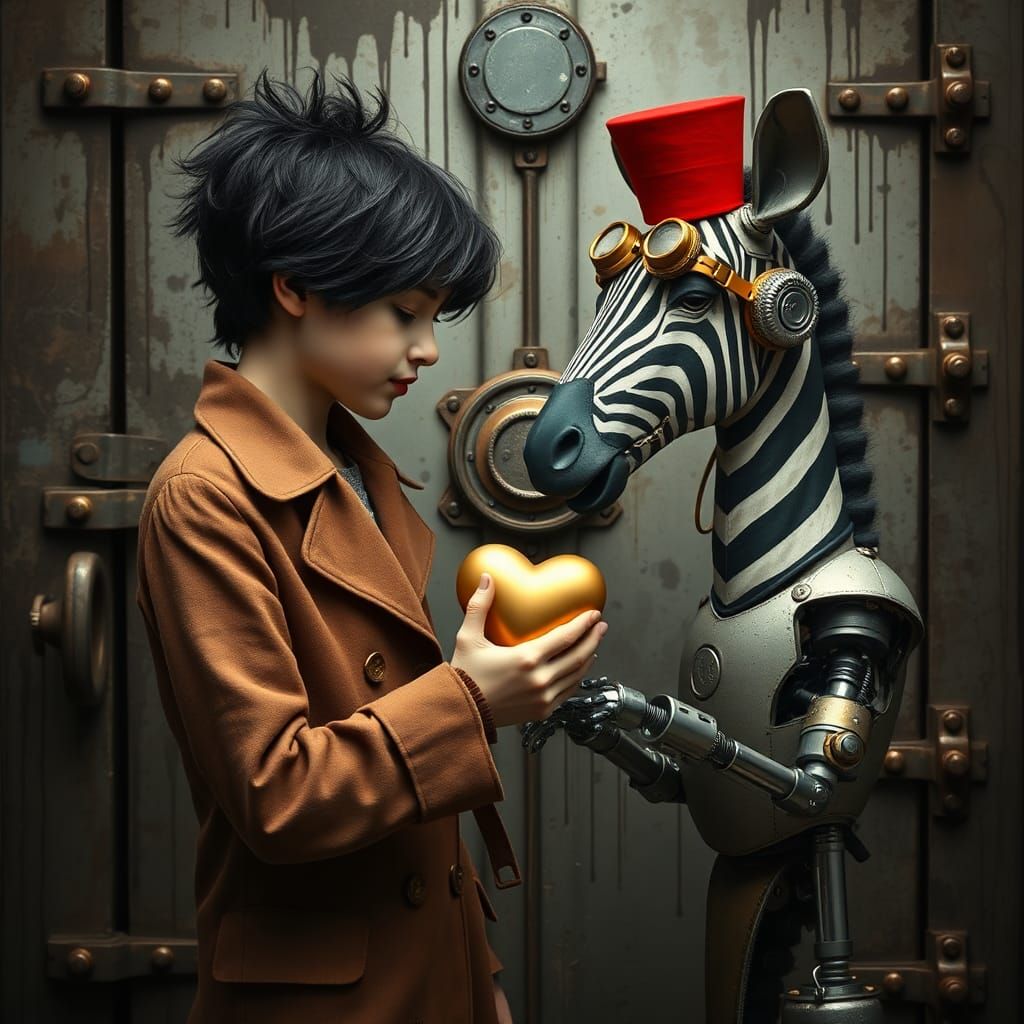Mechanical Zebra Shares Love in Steampunk Setting