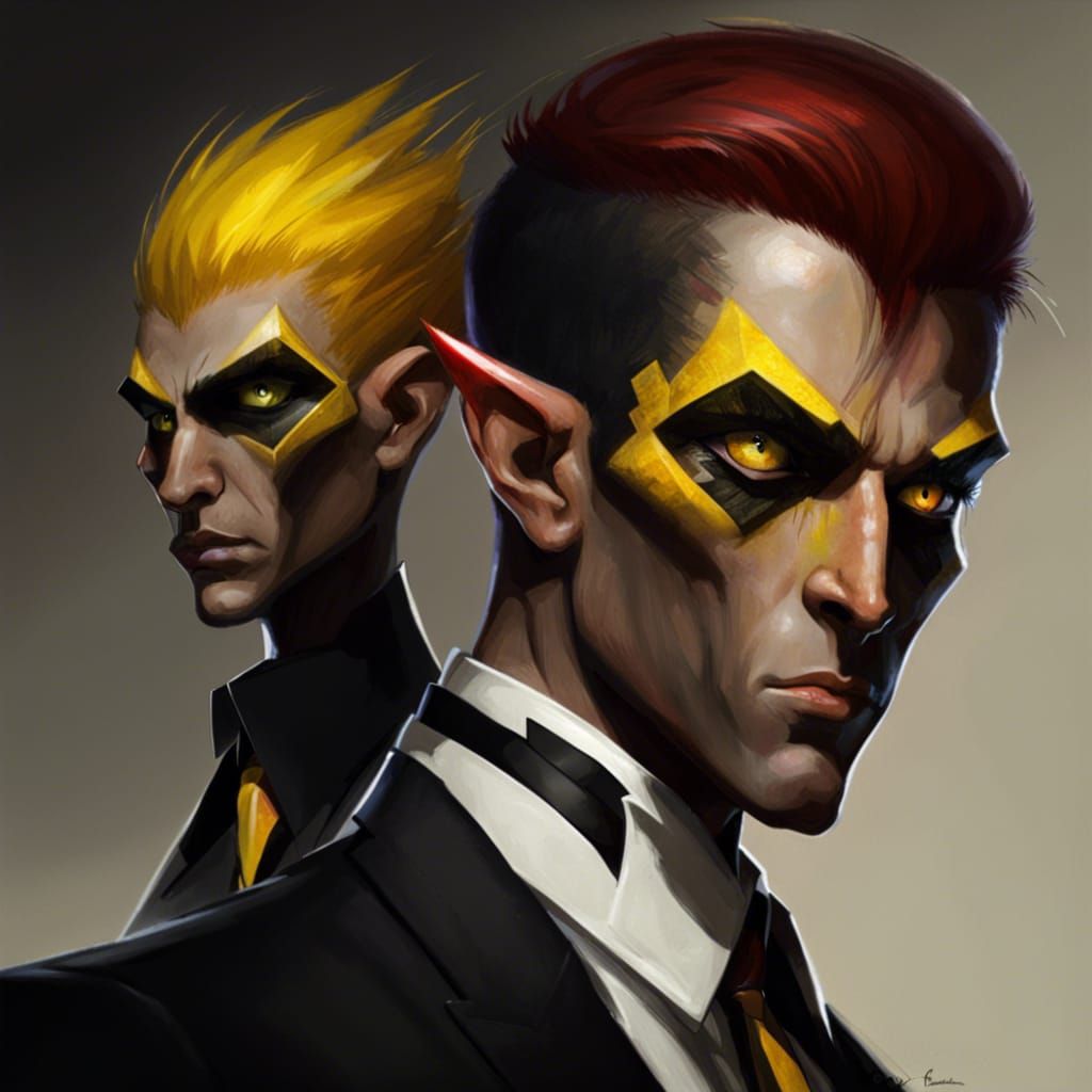 Menacing Elf Portrait in Hyperdetailed Splash Art