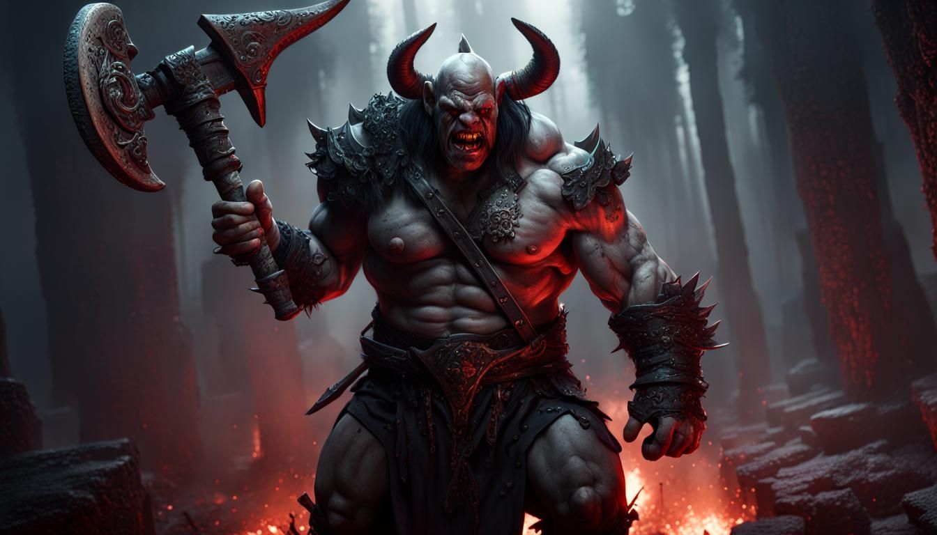 Ogre Barbarian Executioner in Torture Chamber