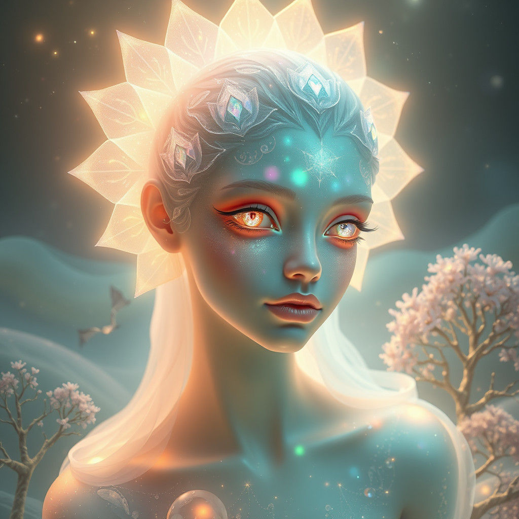 Ethereal Being Shines in Mystical Dreamlike Realm