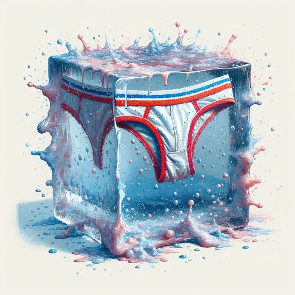 Hyper-Realistic Graffiti Art of Underwear in Ice Cube