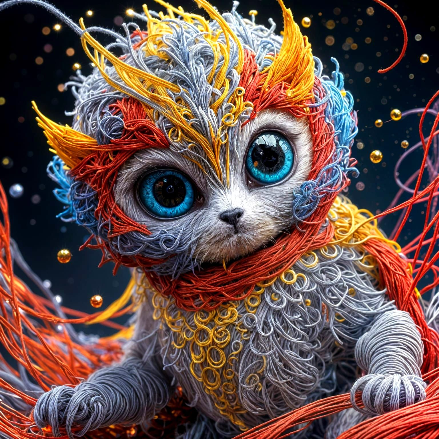 Mythical Creature Formed From Reflective Paint