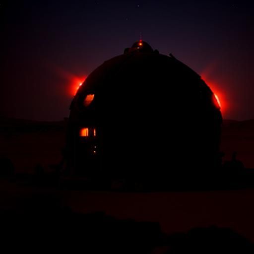 Wrecked Alien Spaceship in Desert, Steampunk Wild West