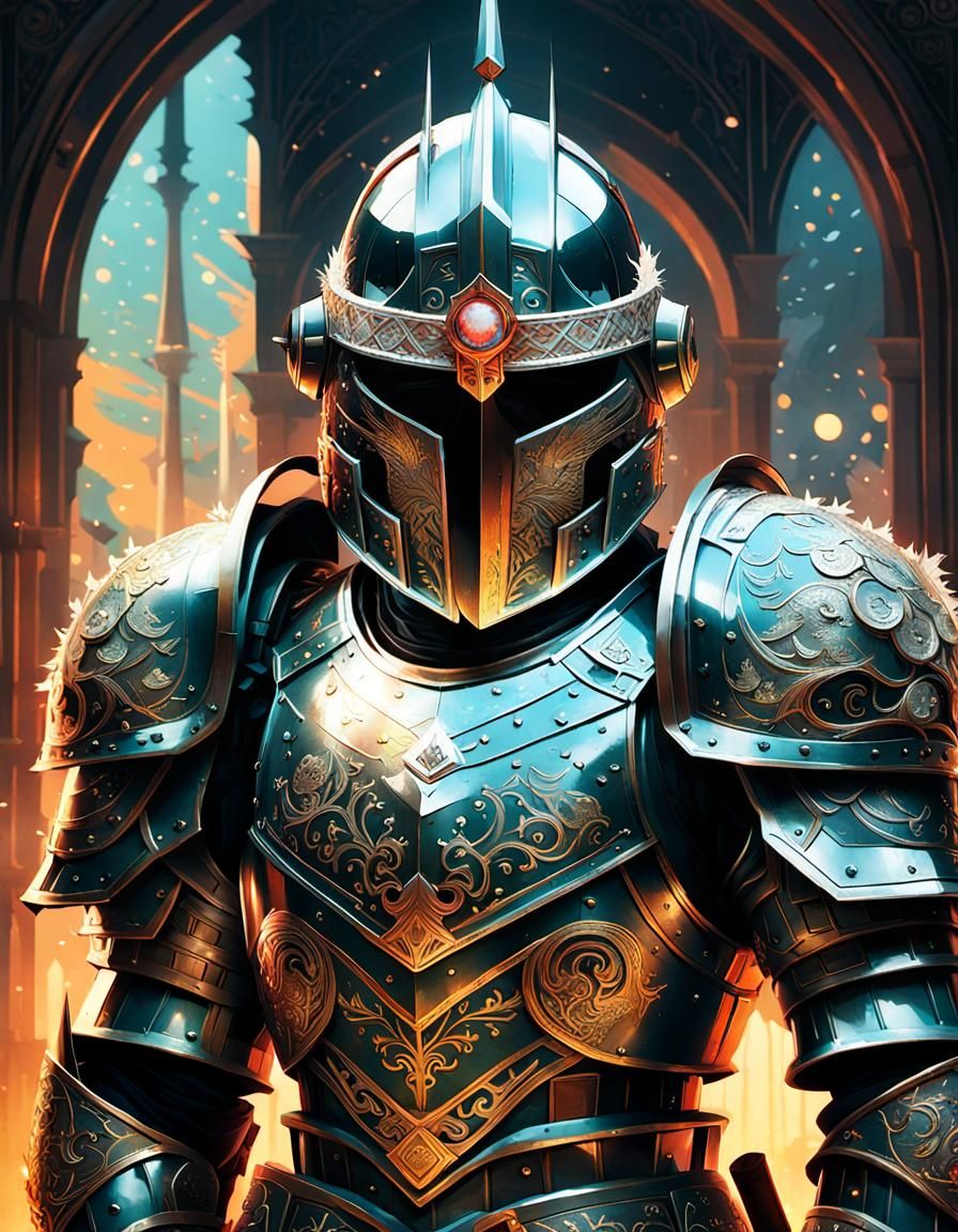 Crystal Knight Portrait: Cel-Shaded Masterpiece
