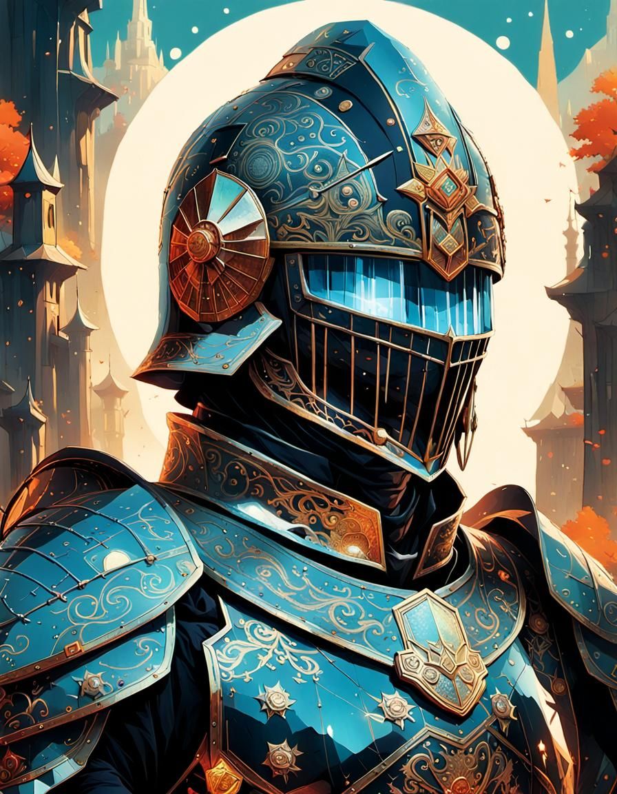 Crystal Knight Portrait: Intricate Armour in Sunlight