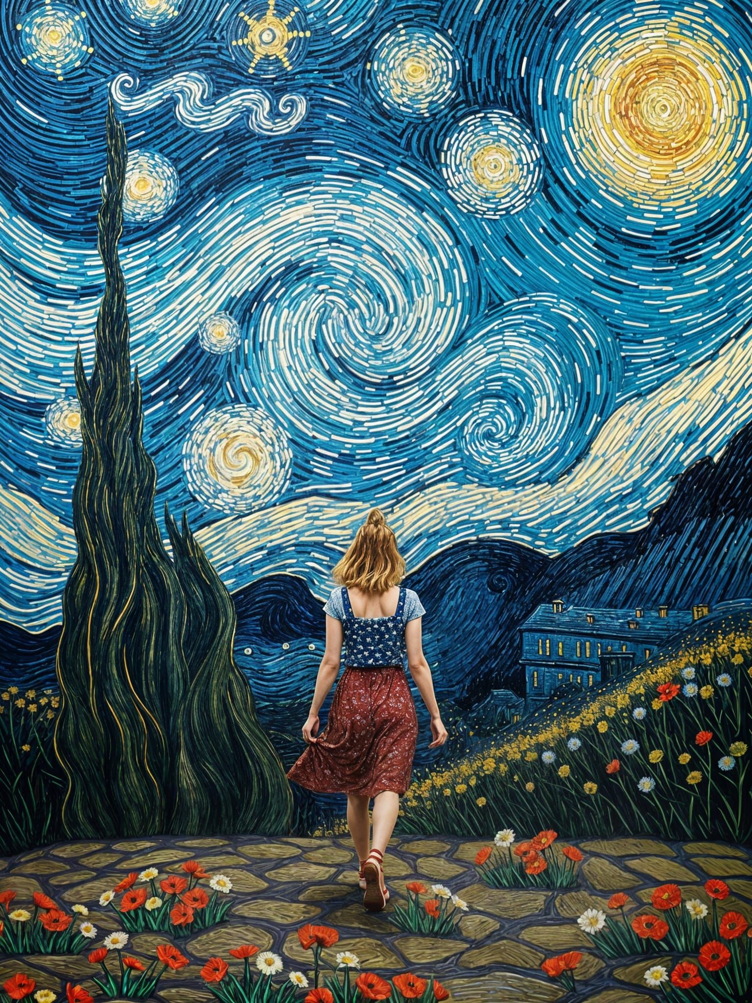 Whispering Woman Under Starry Skies