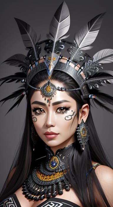 Portrait of a Lady with Filigree Nemes Headdress