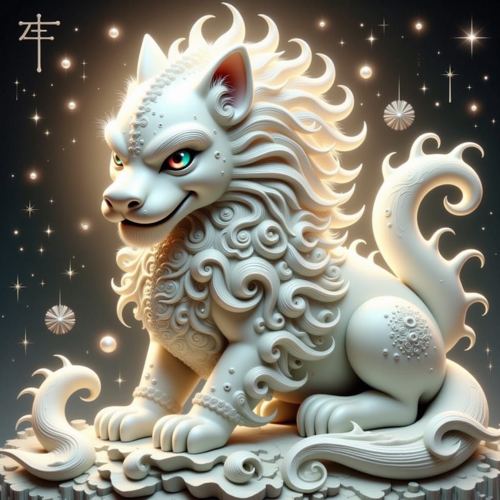 Guardian of Ancient Arcadia in Dark Surrealism