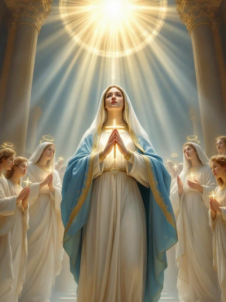 Virgin Mary in Radiant Light