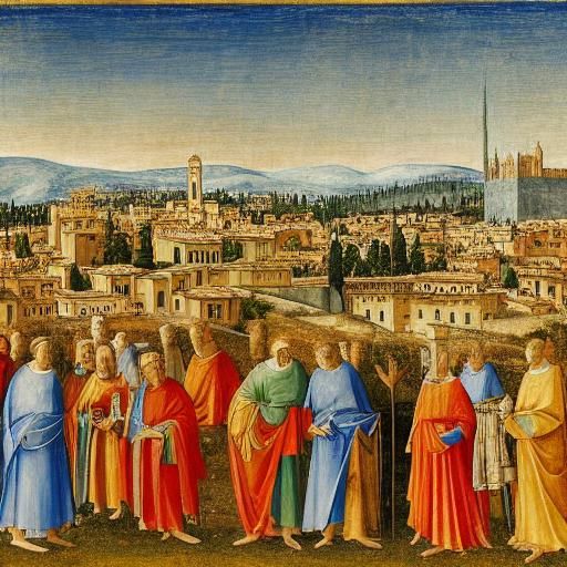 Heavenly Jerusalem Skyline Inspired by Rothko and Lippi