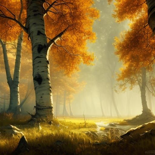 High Gothic Aspen Parkland in Autumn Sunlight