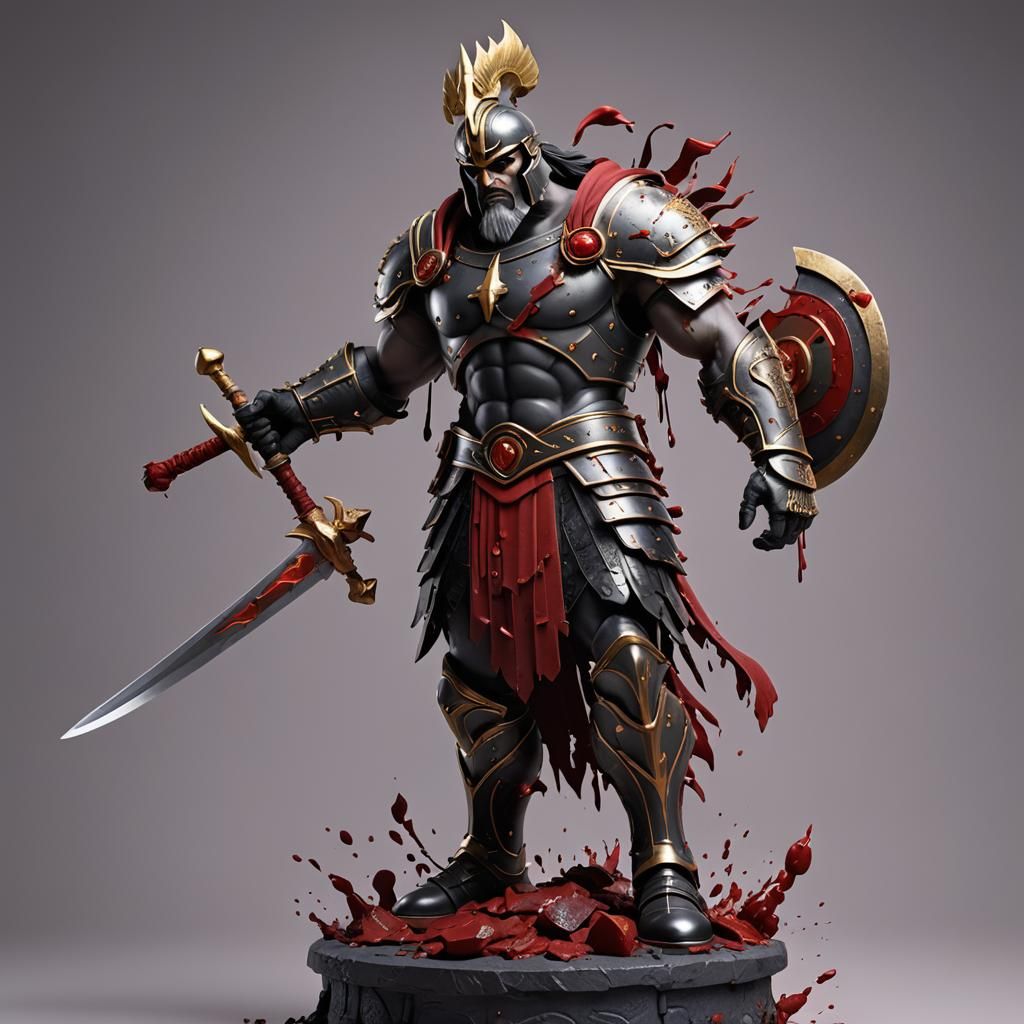 Ares, God of War, in 3D Digital Art Style