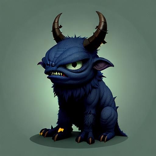 Cartoon Alien: One Eye, One Horn, Furry