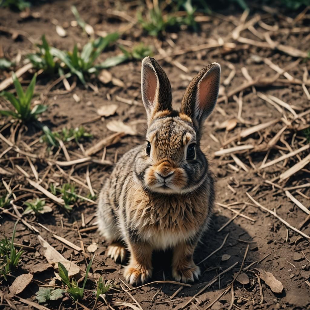Realistic Cute Baby Rabbit in Cinematic Style