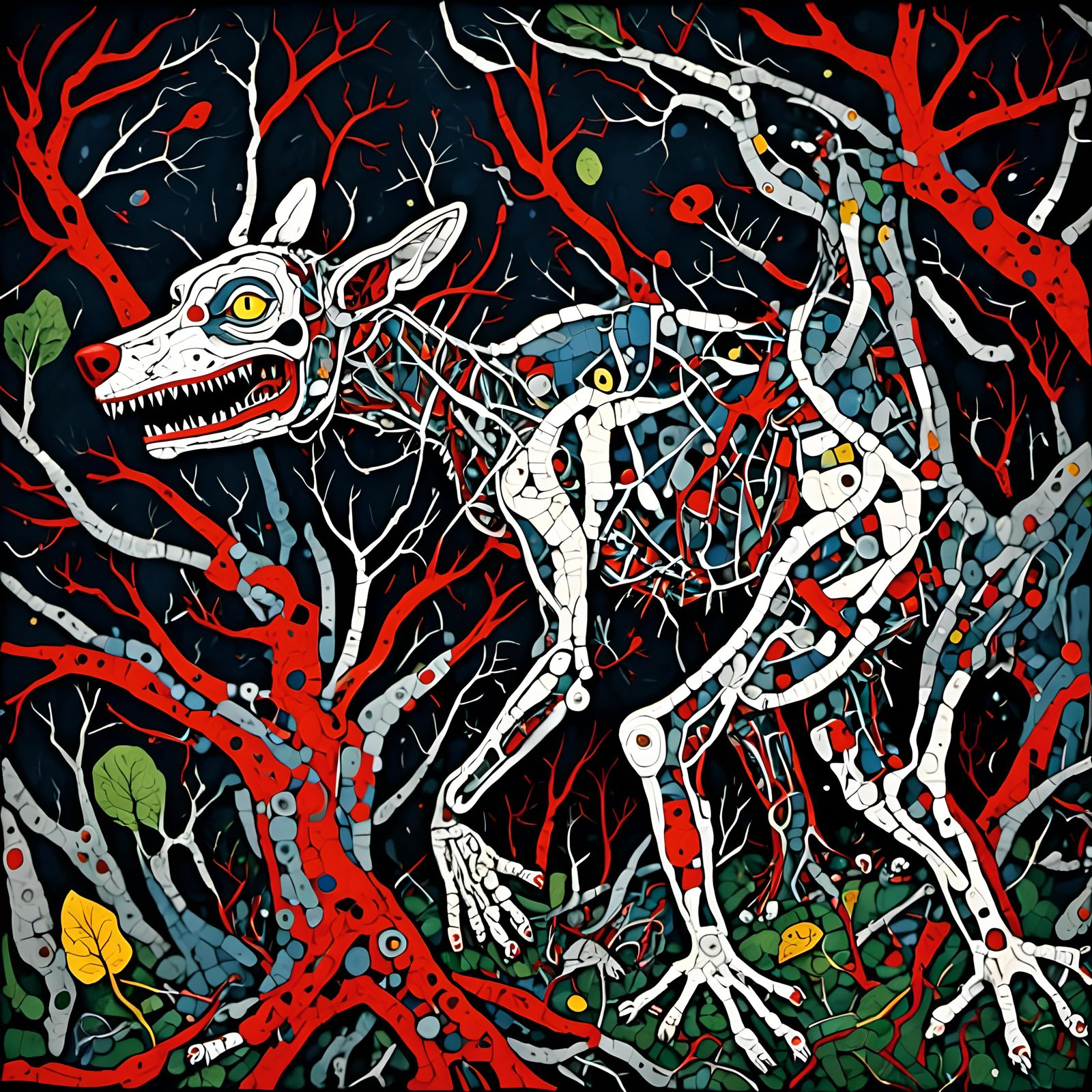 Hellhound Howl: Forest Ambush in Lora Style