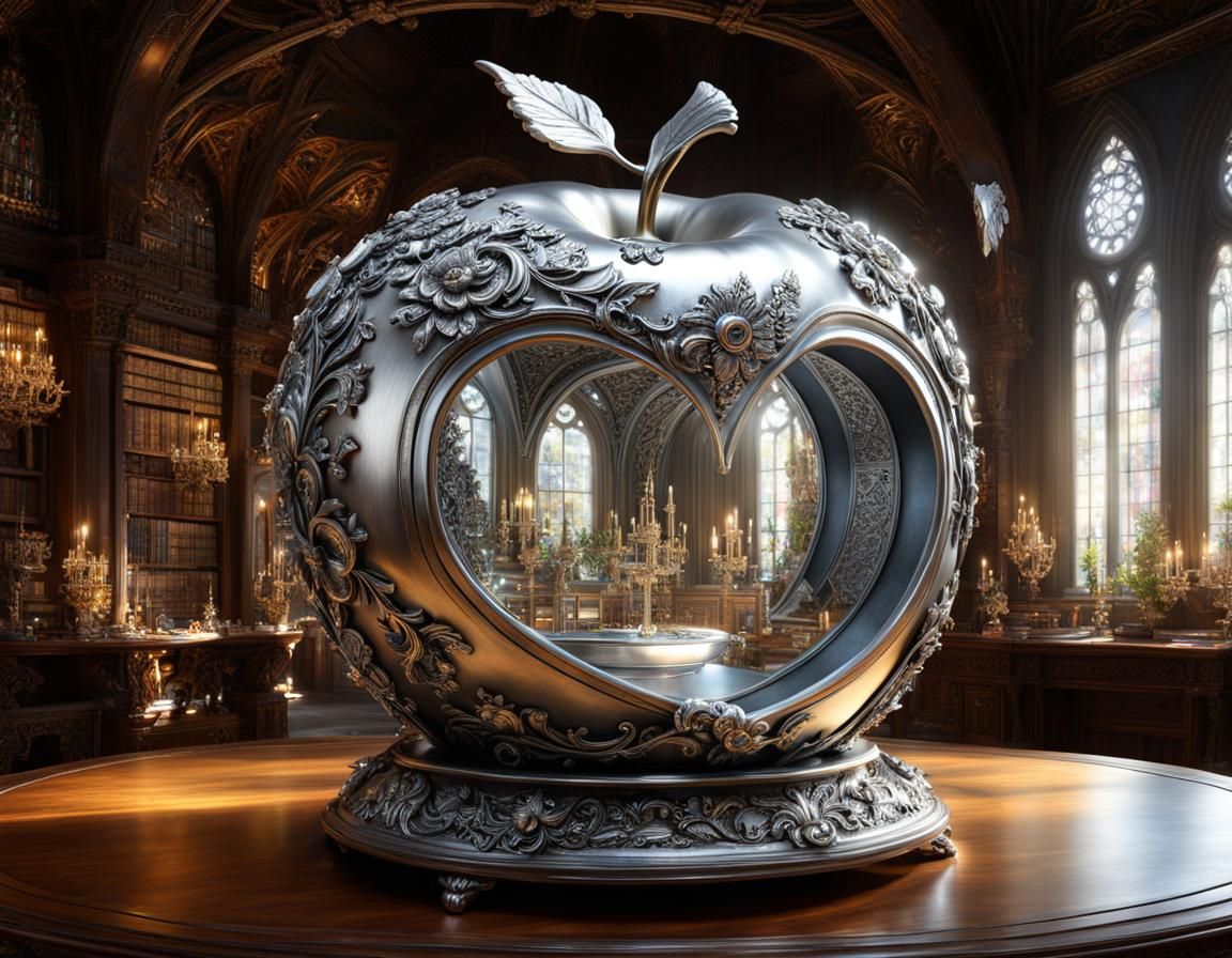 fantastic metal apple art object