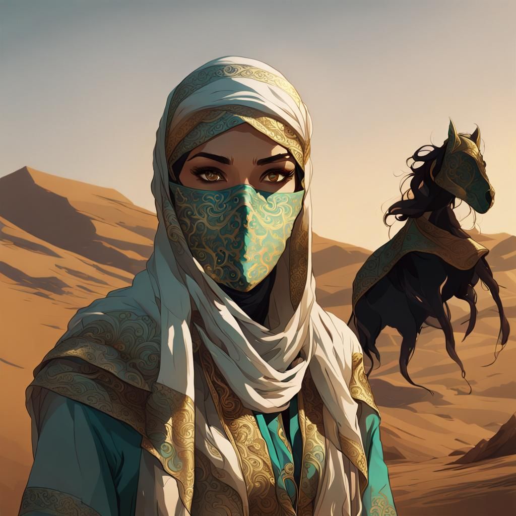 Arabic Rogue in Flowing Fabrics: Concept Art