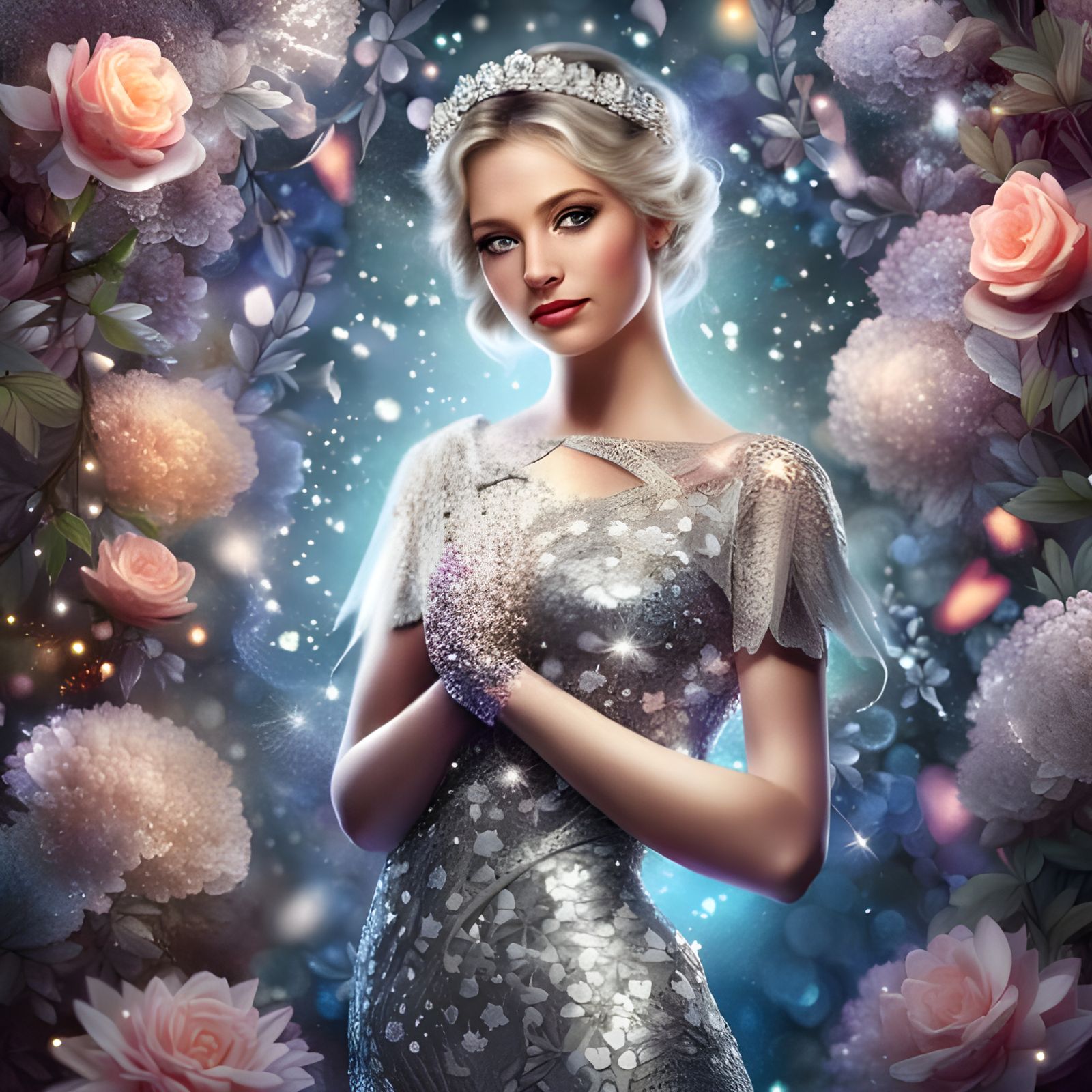 Sparkling Princess with Floral Bouquet