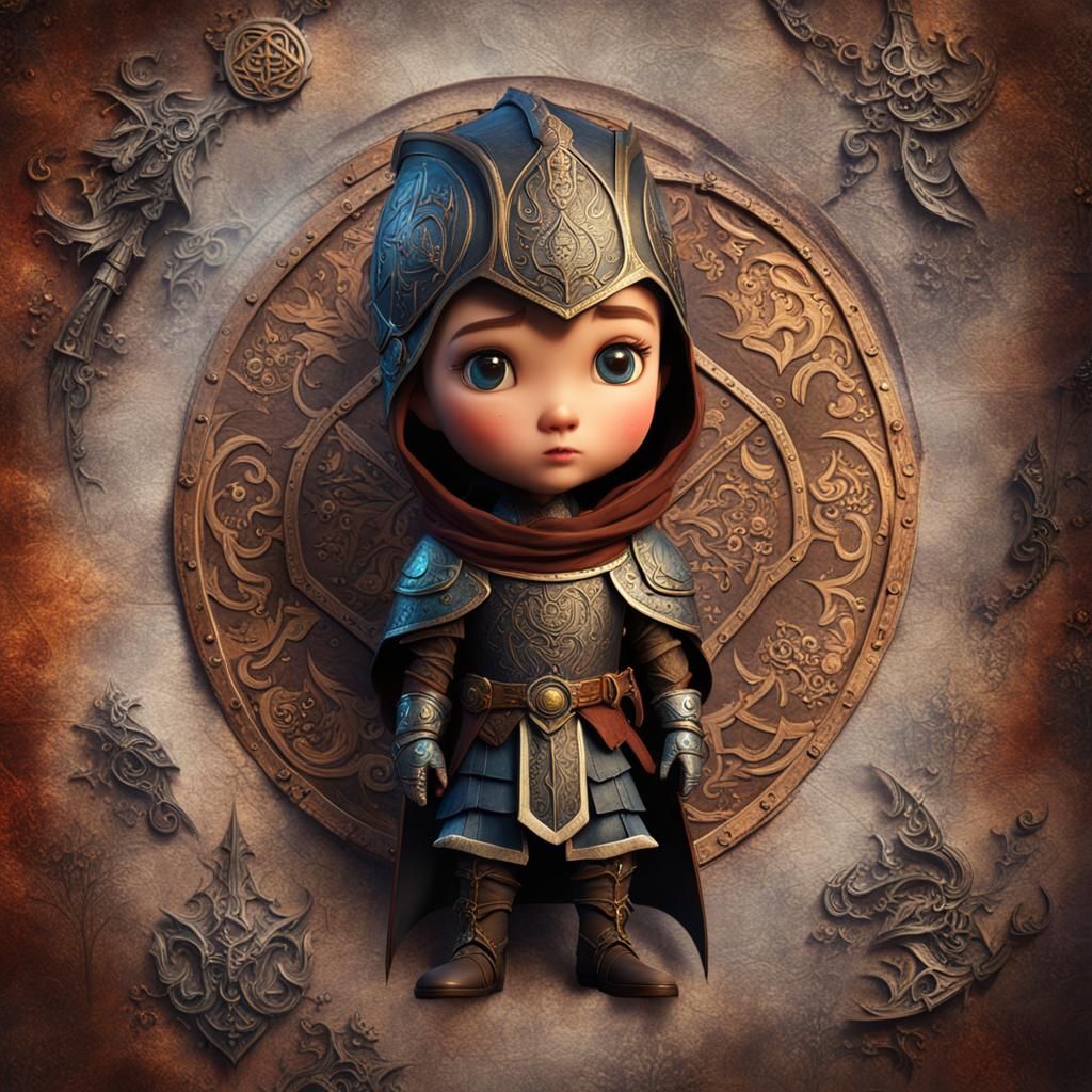 Fantasy Character Portrait with Ornate Armor