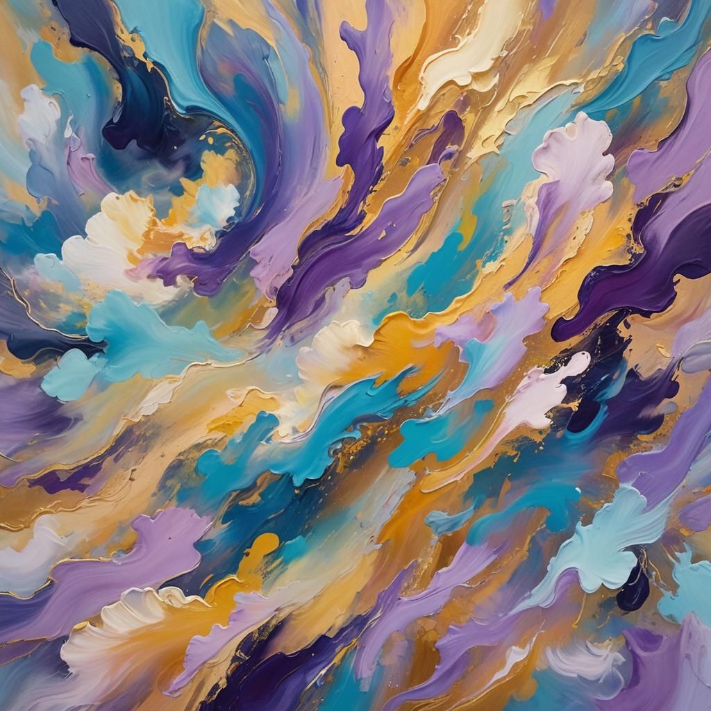 Ethereal Cloudscape in Abstract Expressionist Style