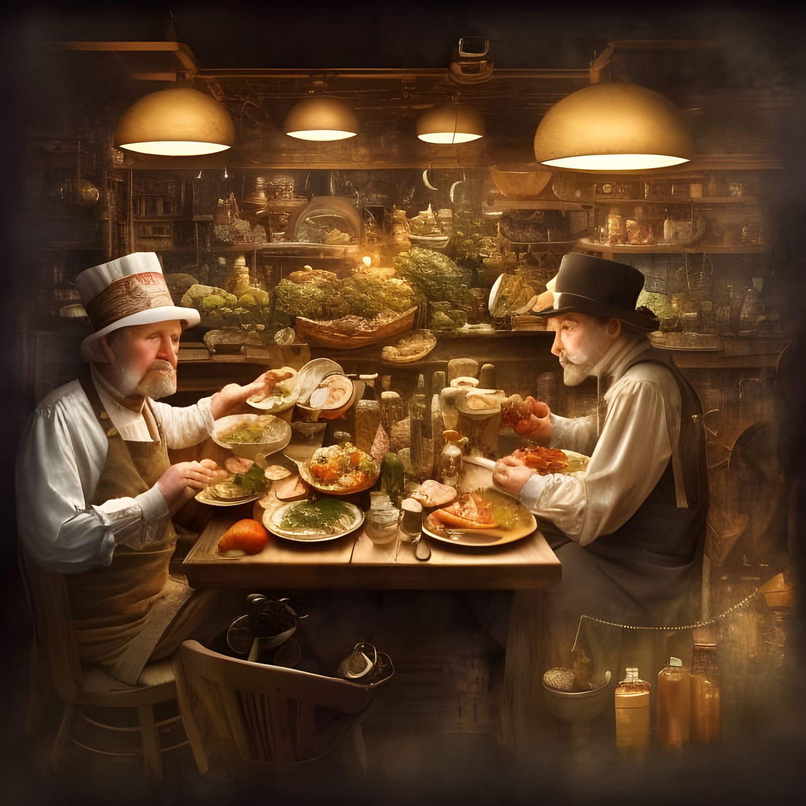 Hyperrealistic Waiter Presents Dinner in 8k