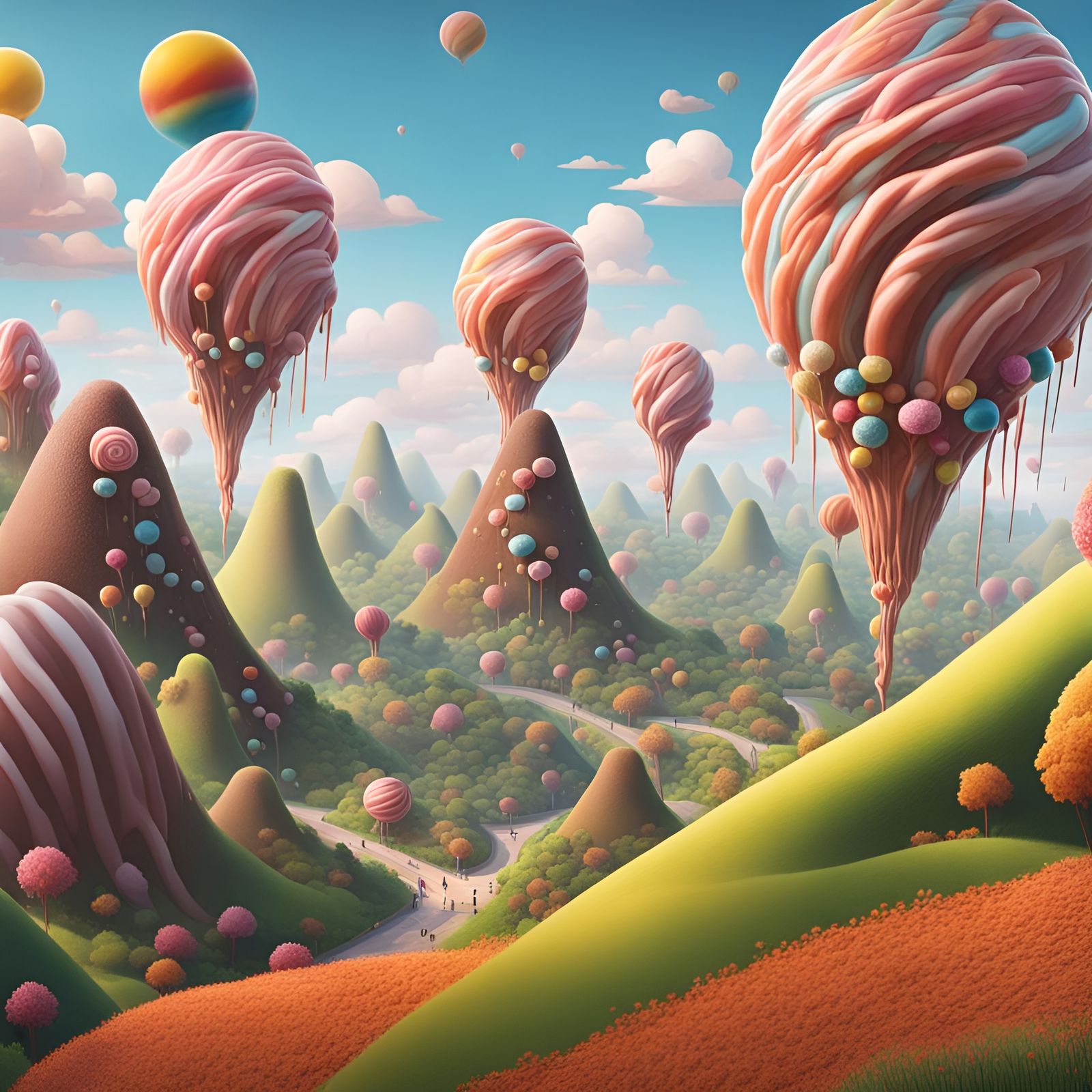 Whimsical Candyland: A Sweet, Detailed Matte Painting