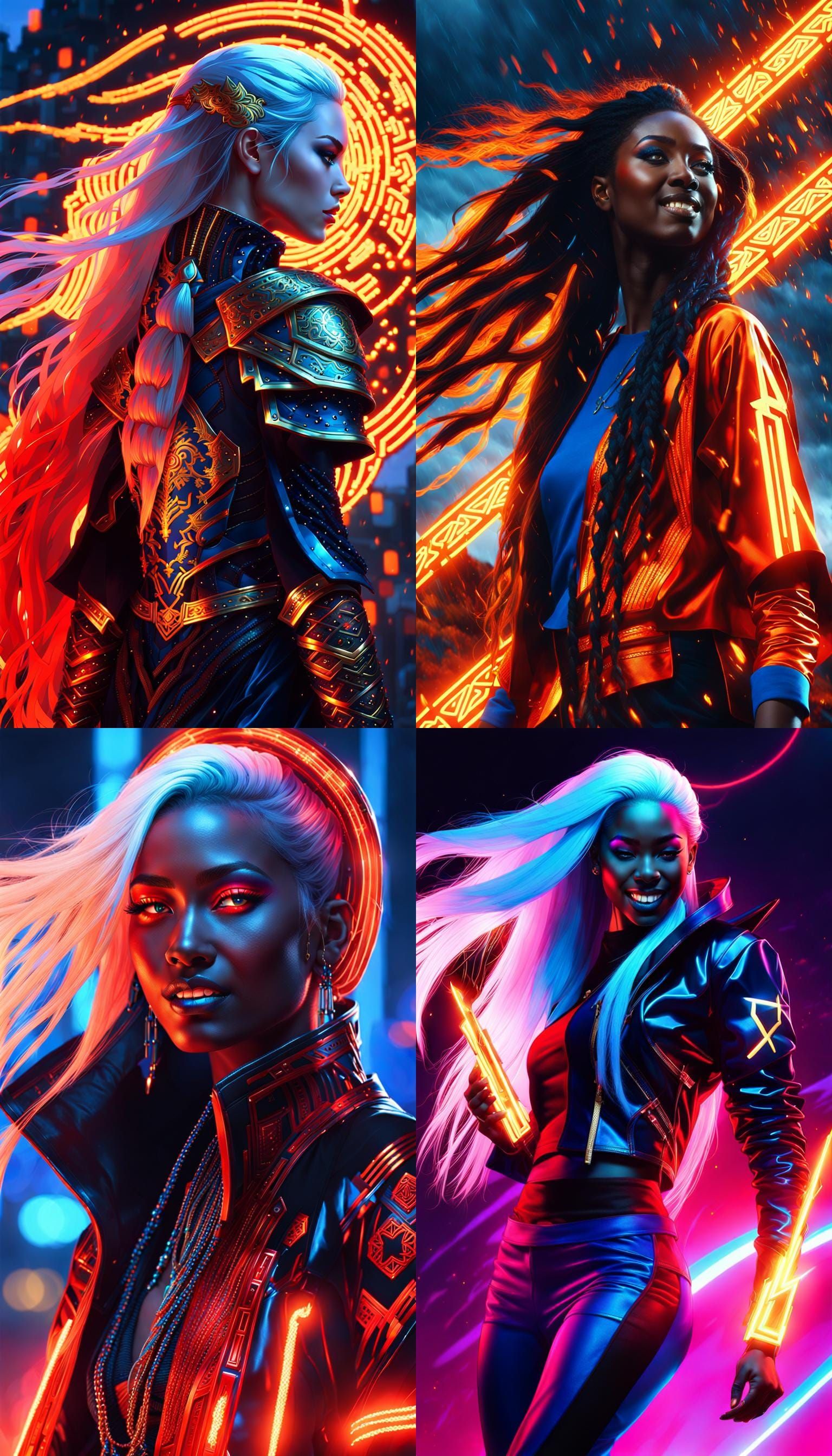 detailed flying hair, urbanpunk sassy female