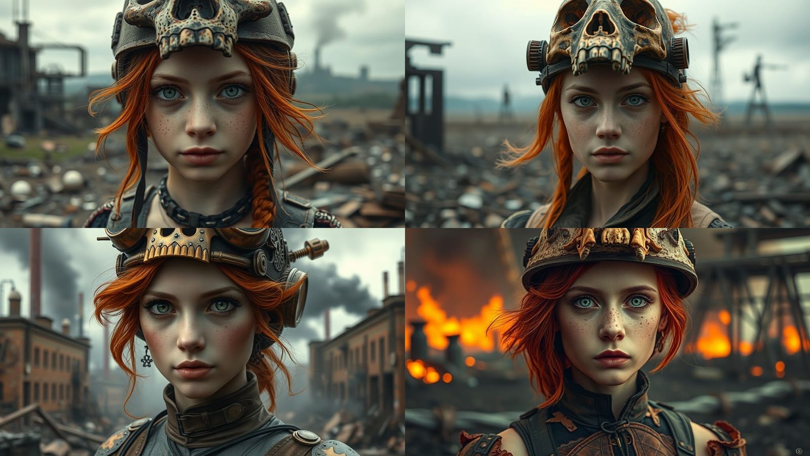 Hyperrealistic Steampunk Girl with Copper Hair