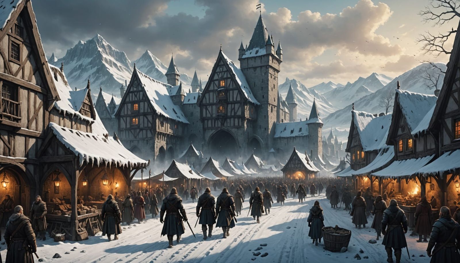 Medieval Market Under Viking Skies