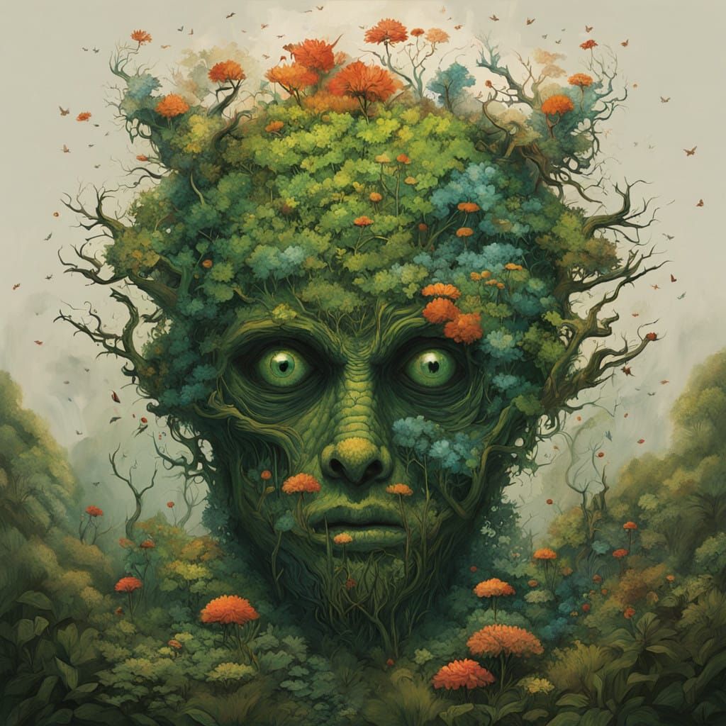 Dark Forest Beast with Emerald Scales, Red Eyes, and Deadly ...