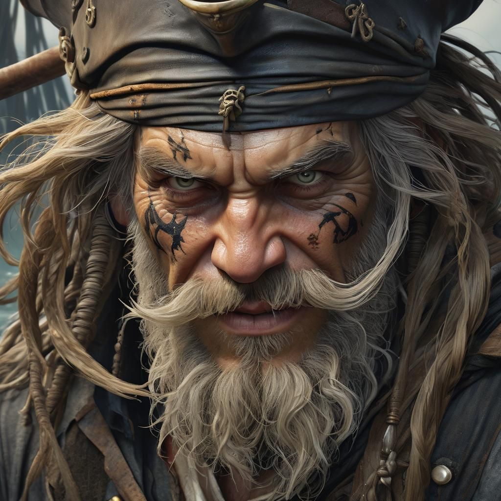Detailed Pirate Portrait with Dynamic Lighting