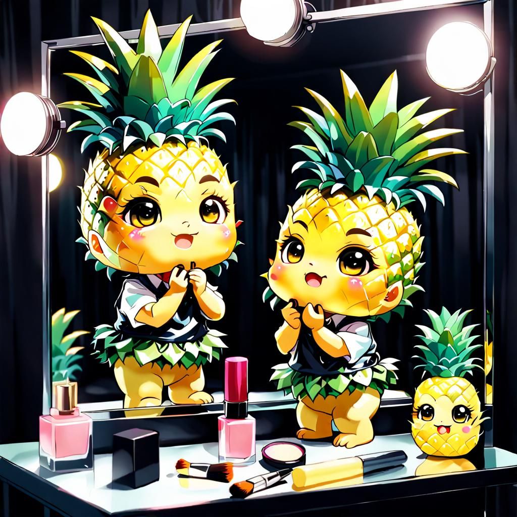 Glamorous Chibi Pineapple Backstage, Anime Aesthetic