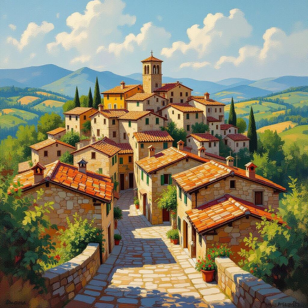 Quaint Italian Village in Renaissance Style