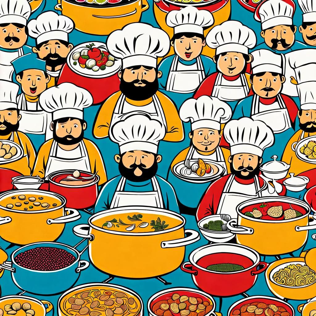 Whimsical Illustration: Too Many Cooks
