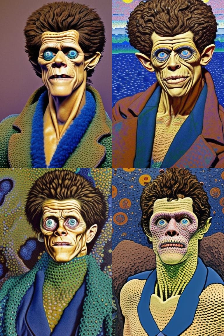 Willem Dafoe as Golem: A Renaissance Portrait