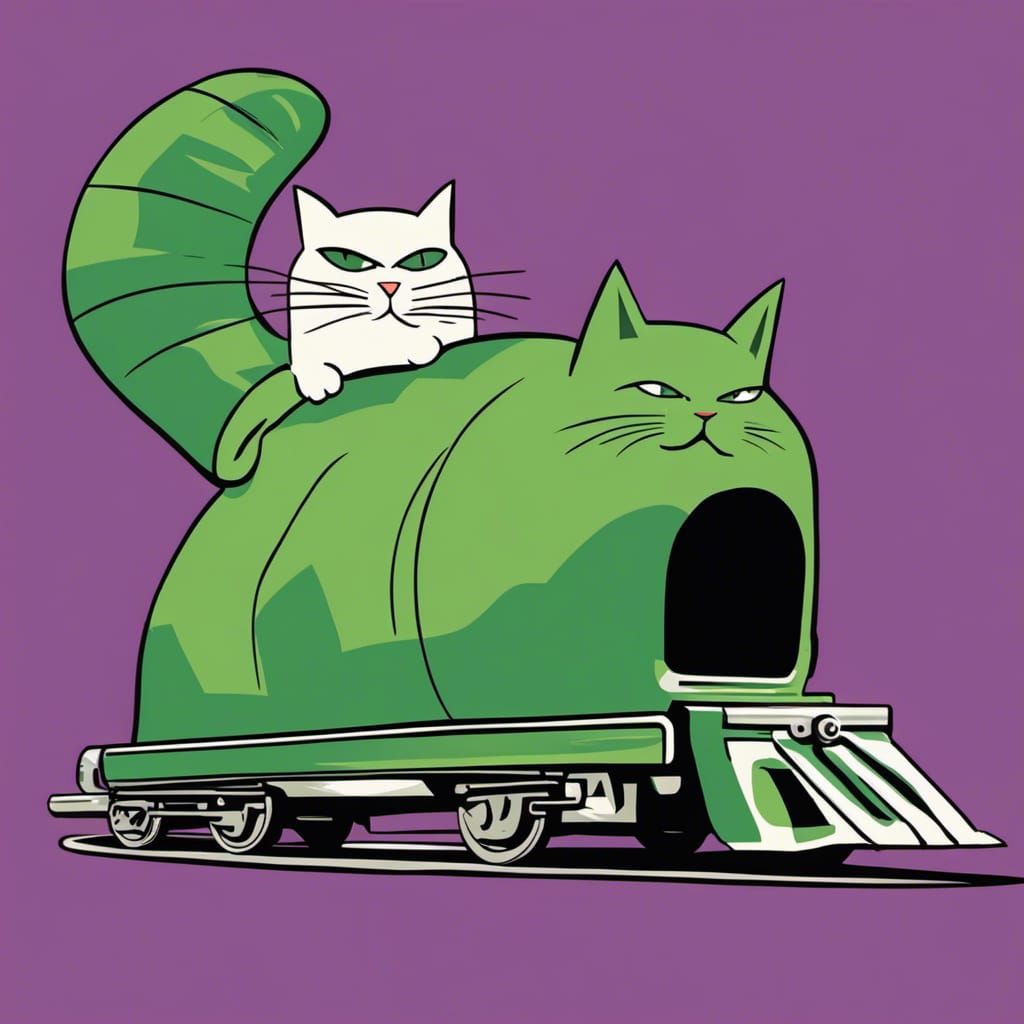 The anamorph cat can change into a train