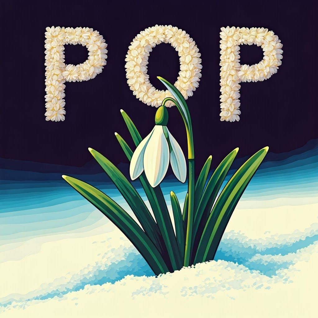Snowdrop Blossom in Vibrant Pop Art Style