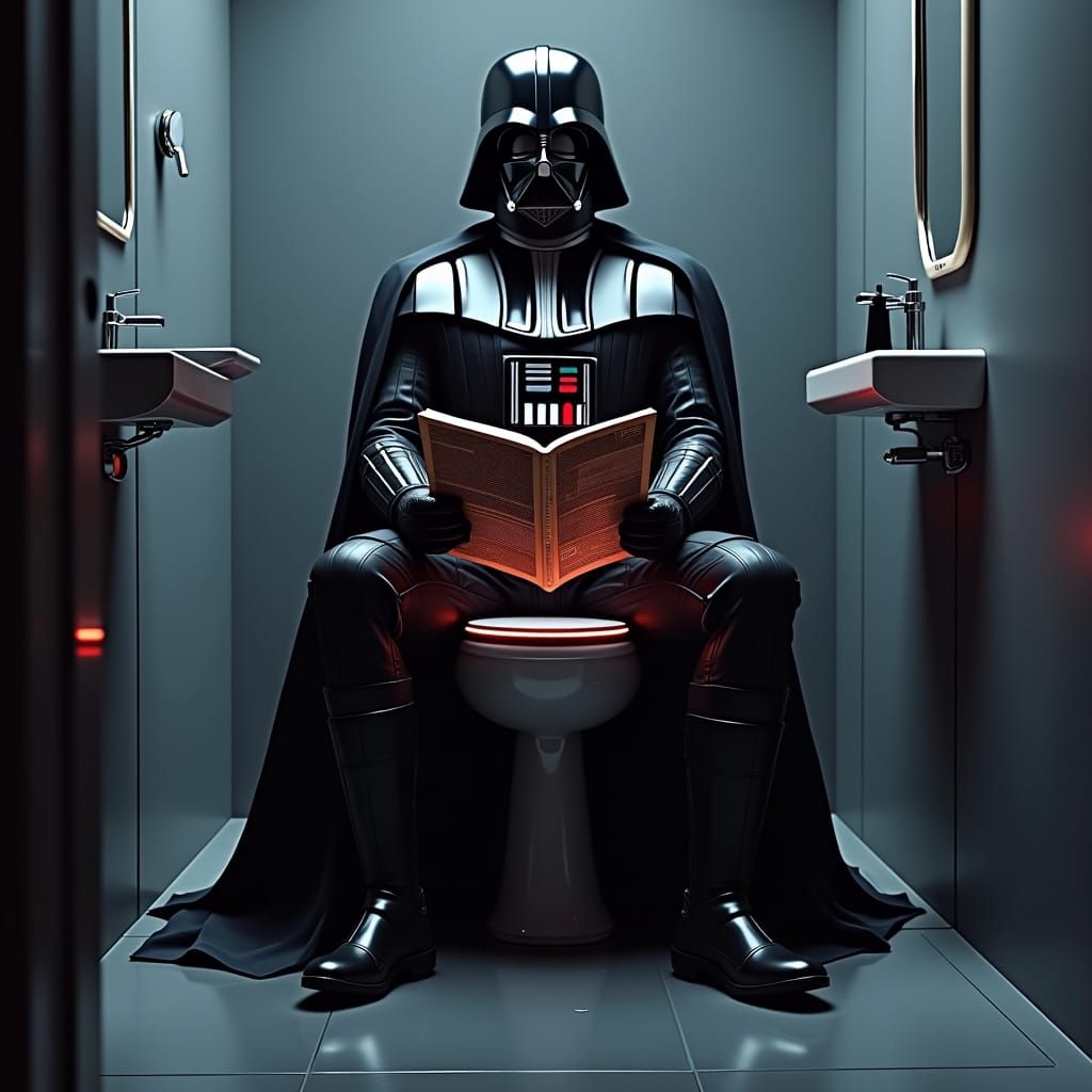 Darth Vader on Toilet in Syd Mead Style