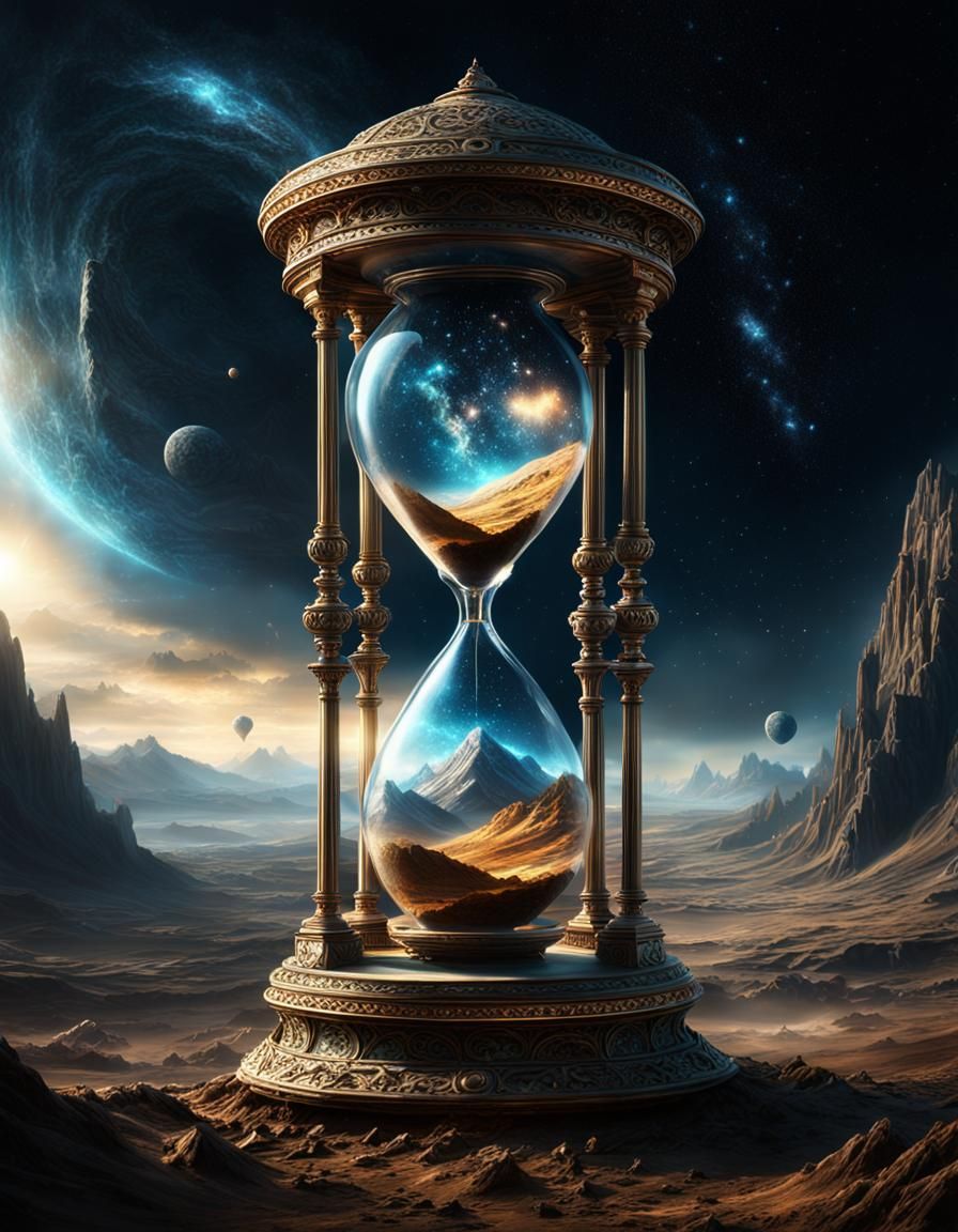 Cosmic Hourglass: Epic Digital Matte Painting