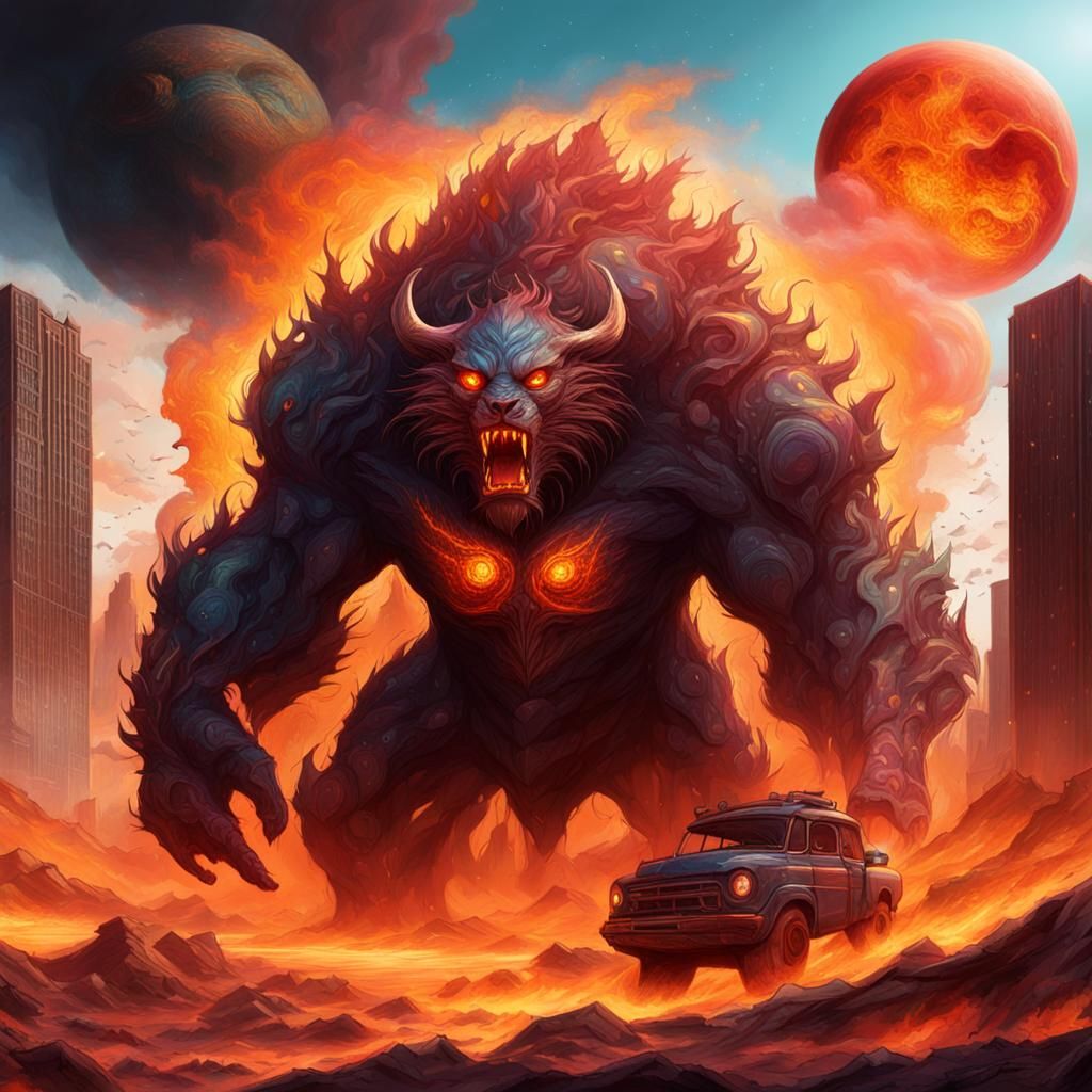 Cosmic Destruction: A Holographic Astral Illustration