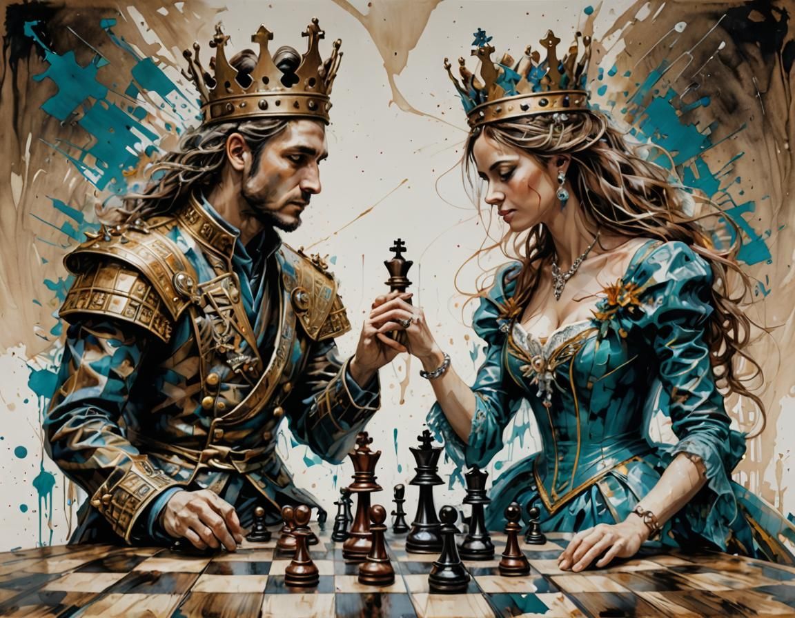 Lively chess figures (King, Queen)