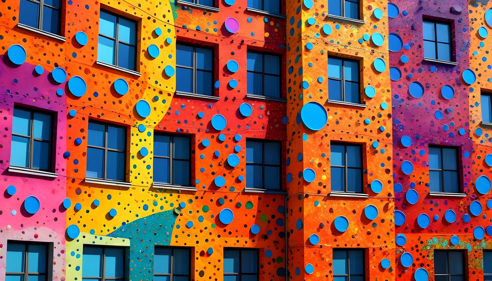 Polka Dot Building in Kusama Style