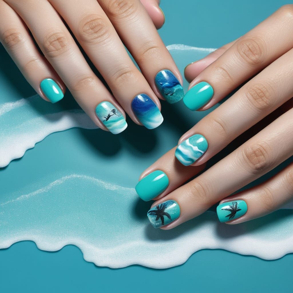 Nail polish seascape