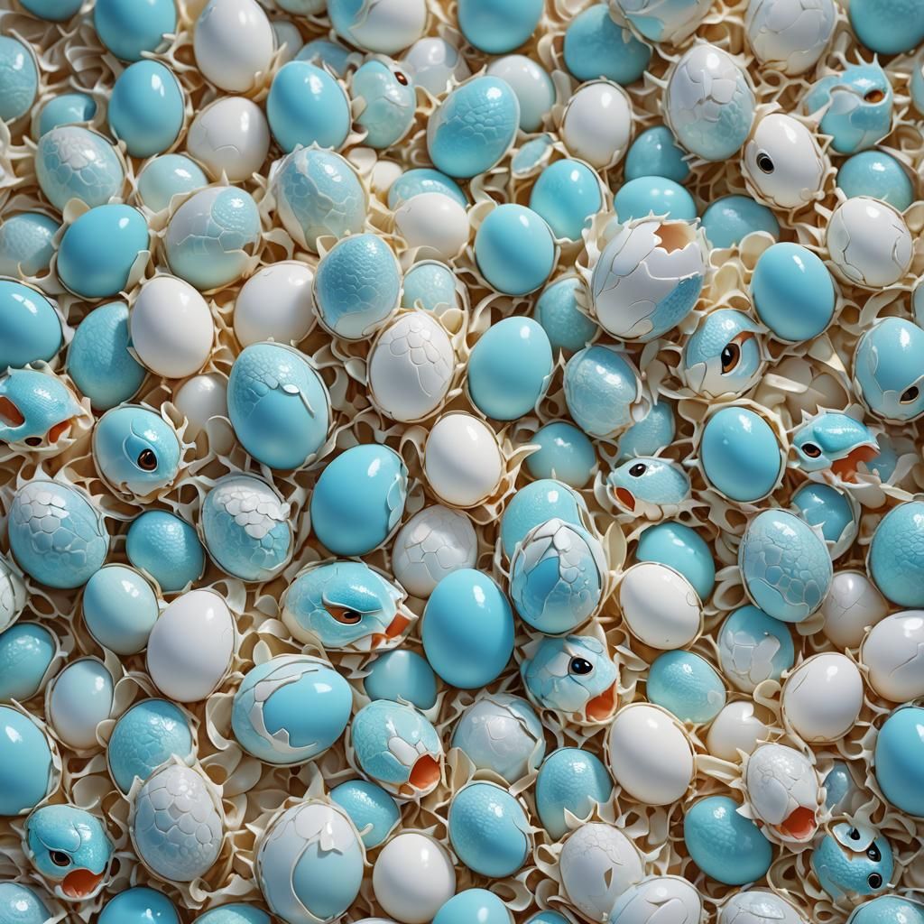 Egg Hatching: 23 Cute Baby Dragons in Fauvist Style