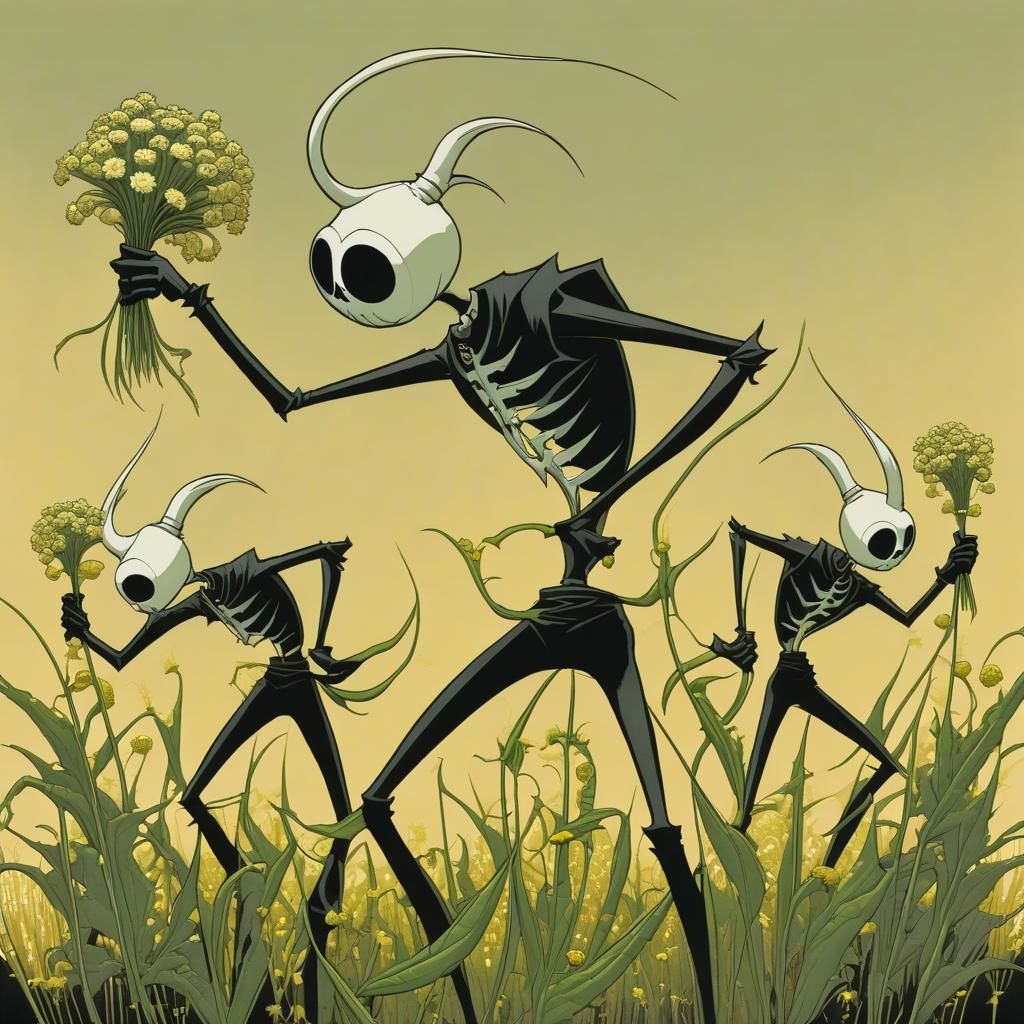 Dancing Weed Folk in Gris Grimly Style