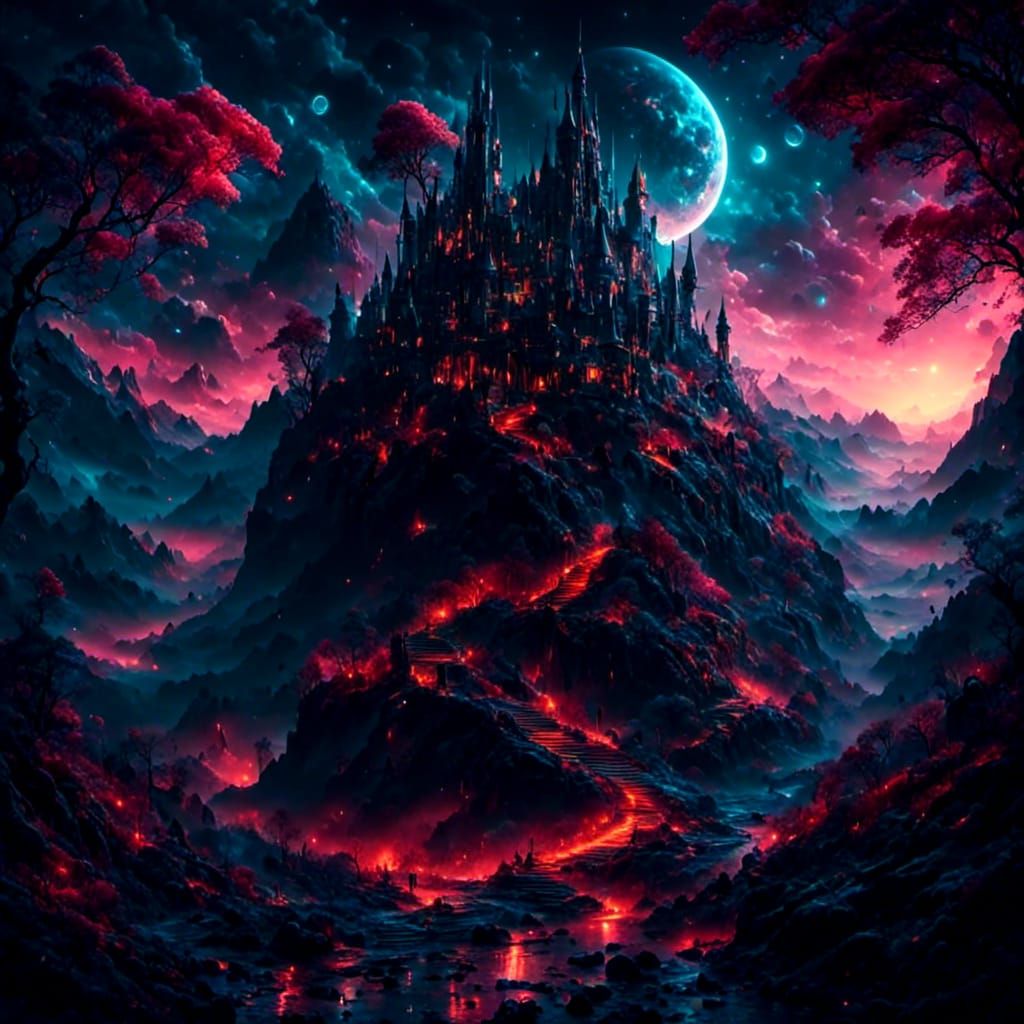 Chaotic space, epic fantasy landscape. V1.2