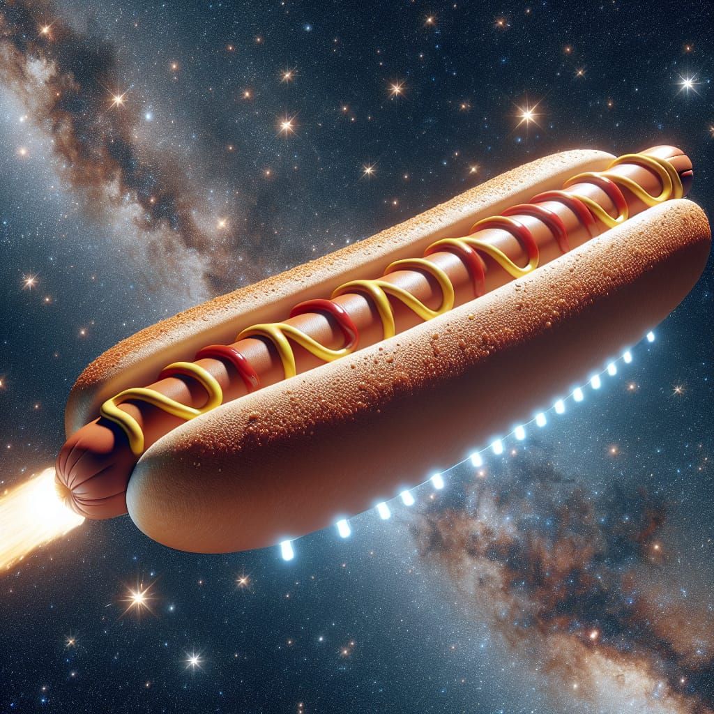 Hot Dog Spaceship Among the Stars