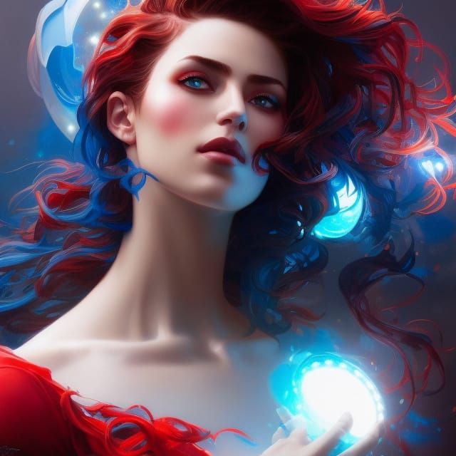 Steampunk Girl Portrait in Art Nouveau Style