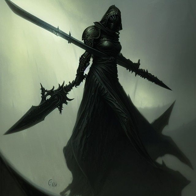 Grimdark Robed Warrior with Power Sword